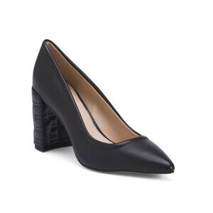 LIVERPOOL LA Black Leather Boulevard Pumps